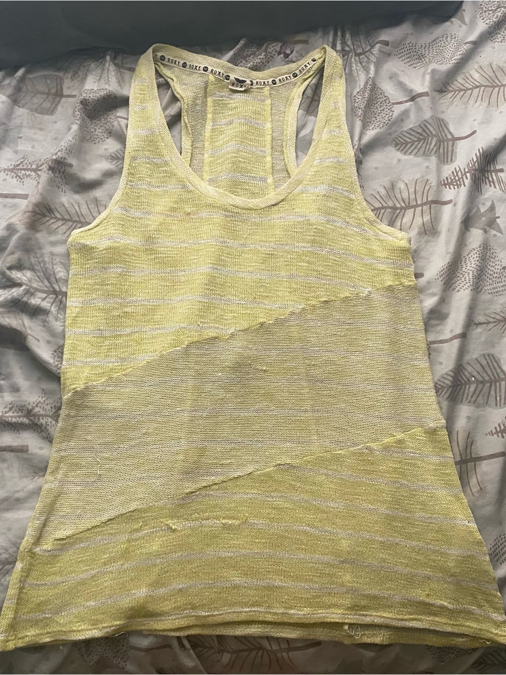 Roxy Pale Yellow Racerback Tank Top